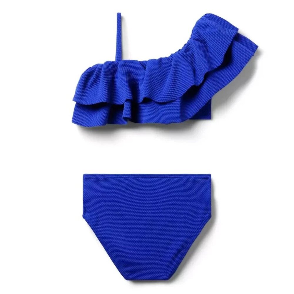 Janie Jack Bathing Suit SZ 3 Double Ruffle Textured 50+ Bikini Two Piece NWT - Picture 3 of 3